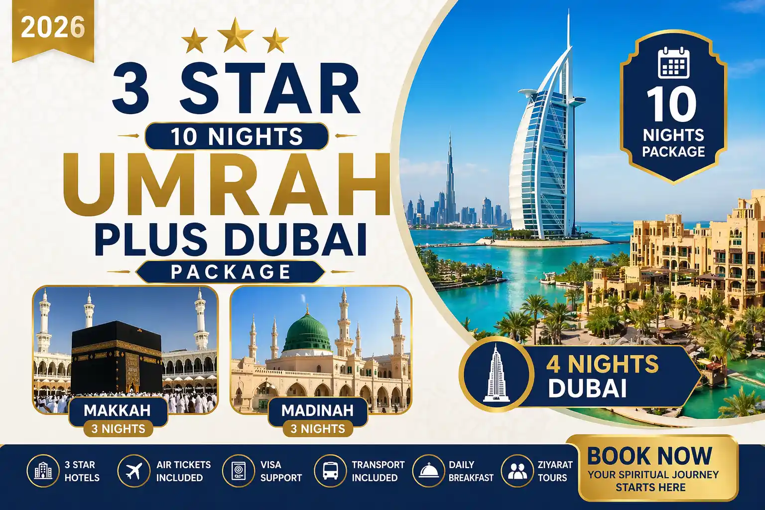 3 Star 10 Nights Umrah Plus Dubai Package 1